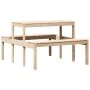 Solid pine wood picnic table 110x134x75 cm by , Garden tables - Ref: Foro24-832557, Price: 85,44 €, Discount: %