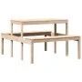 Solid pine wood picnic table 110x134x75 cm by , Garden tables - Ref: Foro24-832557, Price: 85,44 €, Discount: %