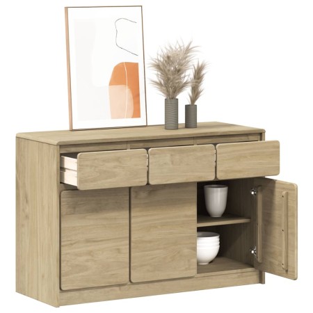 SAUDA sideboard solid oak-colored pine wood 114x43x75.5 cm by , Sideboards - Ref: Foro24-377601, Price: 179,14 €, Discount: %