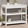 Plantagentisch mit Regalen aus weißem Kiefernholz, 108 x 45 x 86,5 cm von , Topfständer - Ref: Foro24-832438, Preis: 142,51 €...