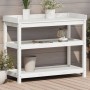 Plantagentisch mit Regalen aus weißem Kiefernholz, 108 x 45 x 86,5 cm von , Topfständer - Ref: Foro24-832438, Preis: 144,62 €...