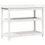 Plantagentisch mit Regalen aus weißem Kiefernholz, 108 x 45 x 86,5 cm von , Topfständer - Ref: Foro24-832438, Preis: 142,51 €...