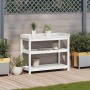 Plantation table with white pine wood shelves 108x45x86.5 cm by , Pot stands - Ref: Foro24-832438, Price: 144,62 €, Discount: %