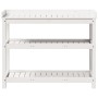 Plantation table with white pine wood shelves 108x45x86.5 cm by , Pot stands - Ref: Foro24-832438, Price: 144,62 €, Discount: %