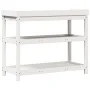 Plantagentisch mit Regalen aus weißem Kiefernholz, 108 x 45 x 86,5 cm von , Topfständer - Ref: Foro24-832438, Preis: 142,51 €...