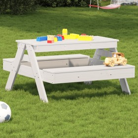 Mesa de pícnic para niños madera maciza pino blanco 88x97x52 cm de , Mesas de jardín - Ref: Foro24-832597, Precio: 83,41 €, D...