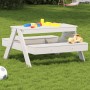 Kinder-Picknicktisch aus massivem weißem Kiefernholz, 88 x 97 x 52 cm von , Gartentische - Ref: Foro24-832597, Preis: 83,41 €...