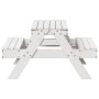 Kinder-Picknicktisch aus massivem weißem Kiefernholz, 88 x 97 x 52 cm von , Gartentische - Ref: Foro24-832597, Preis: 83,41 €...