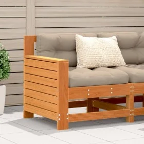 Garden sofa with armrests and wax brown pine wood cushion by , Outdoor sofas - Ref: Foro24-844922, Price: 96,16 €, Discount: %