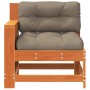 Garden sofa with armrests and wax brown pine wood cushion by , Outdoor sofas - Ref: Foro24-844922, Price: 97,04 €, Discount: %