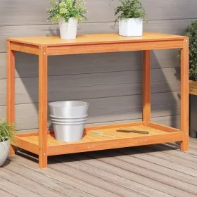 Pflanztisch und Regal aus massivem braunem Holz 108x50x75 cm von , Topfständer - Ref: Foro24-844632, Preis: 73,82 €, Rabatt: %