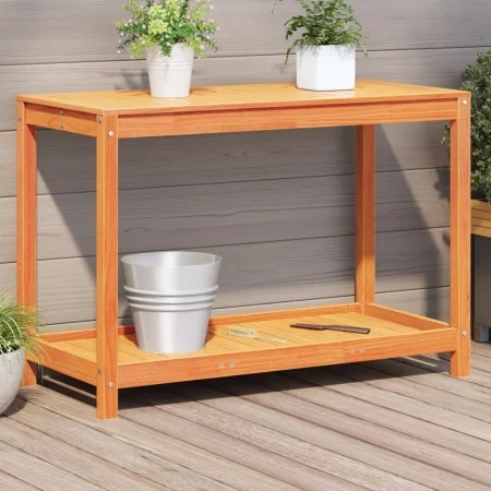 Mesa de plantación y estante madera maciza marrón 108x50x75 cm de , Soportes para macetas - Ref: Foro24-844632, Precio: 76,23...