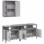 Set de muebles de baño 3 pzas madera contrachapada gris sonoma de , Muebles de baño - Ref: Foro24-3214728, Precio: 183,64 €, ...
