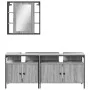 Sonoma gray plywood 3-piece bathroom furniture set by , Bathroom furniture - Ref: Foro24-3214728, Price: 183,64 €, Discount: %