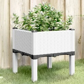 Pflanzgefäß aus weißem PP mit Beinen 40x40x42 cm von , Töpfe und Pflanzgefäße - Ref: Foro24-367889, Preis: 36,07 €, Rabatt: %