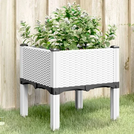 Pflanzgefäß aus weißem PP mit Beinen 40x40x42 cm von , Töpfe und Pflanzgefäße - Ref: Foro24-367889, Preis: 36,07 €, Rabatt: %
