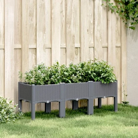 Planter with gray PP legs 120x40x42 cm by , Pots and planters - Ref: Foro24-367896, Price: 75,21 €, Discount: %