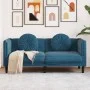 2 seater blue velvet sofa with cushions by , Sofas - Ref: Foro24-372640, Price: 243,13 €, Discount: %