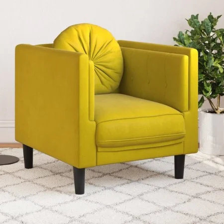 Sillón con cojín terciopelo amarillo de , Sofás - Ref: Foro24-372628, Precio: 157,12 €, Descuento: %