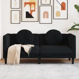 2 seater black velvet sofa with cushions by , Sofas - Ref: Foro24-372637, Price: 235,50 €, Discount: %