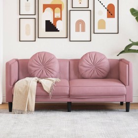 Sofá con cojines 2 plazas terciopelo rosa de , Sofás - Ref: Foro24-372635, Precio: 241,30 €, Descuento: %