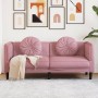 2-Sitzer-Sofa aus rosafarbenem Samt mit Kissen von , Sofas - Ref: Foro24-372635, Preis: 241,30 €, Rabatt: %