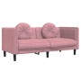 2-Sitzer-Sofa aus rosafarbenem Samt mit Kissen von , Sofas - Ref: Foro24-372635, Preis: 241,30 €, Rabatt: %