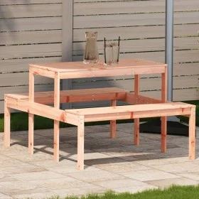 Douglas solid wood picnic table 110x134x75 cm by , Garden tables - Ref: Foro24-832560, Price: 90,25 €, Discount: %