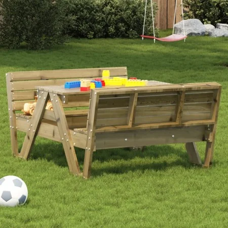 Children's picnic table impregnated pine wood 88x122x58 cm by , Garden tables - Ref: Foro24-832605, Price: 126,55 €, Discount: %