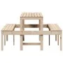 Solid pine wood picnic table 160x134x75 cm by , Garden tables - Ref: Foro24-832562, Price: 153,23 €, Discount: %