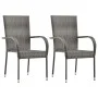 Stackable garden chairs 2 units gray synthetic rattan by vidaXL, Garden chairs - Ref: Foro24-46464, Price: 110,64 €, Discount: %