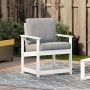Silla de jardín madera maciza de pino blanco 62x56x77 cm
