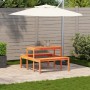 Picknicktisch aus massivem, wachsbraunem Kiefernholz, 110 x 134 x 75 cm von , Gartentische - Ref: Foro24-844647, Preis: 102,9...