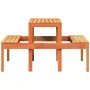 Mesa de pícnic madera maciza de pino marrón cera 110x134x75 cm de , Mesas de jardín - Ref: Foro24-844647, Precio: 101,95 €, D...