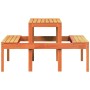 Picknicktisch aus massivem, wachsbraunem Kiefernholz, 110 x 134 x 75 cm von , Gartentische - Ref: Foro24-844647, Preis: 102,9...