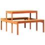 Picknicktisch aus massivem, wachsbraunem Kiefernholz, 110 x 134 x 75 cm von , Gartentische - Ref: Foro24-844647, Preis: 102,9...