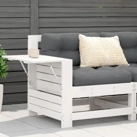 Garden sofa with armrests and cushion in solid white pine wood by , Outdoor sofas - Ref: Foro24-844915, Price: 99,29 €, Disco...