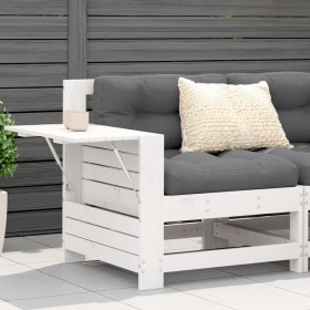 Gartensofa mit Armlehnen und Kissen aus massivem weißem Kiefernholz von , Outdoor-Sofas - Ref: Foro24-844915, Preis: 100,20 €...