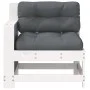 Garden sofa with armrests and cushion in solid white pine wood by , Outdoor sofas - Ref: Foro24-844915, Price: 99,29 €, Disco...
