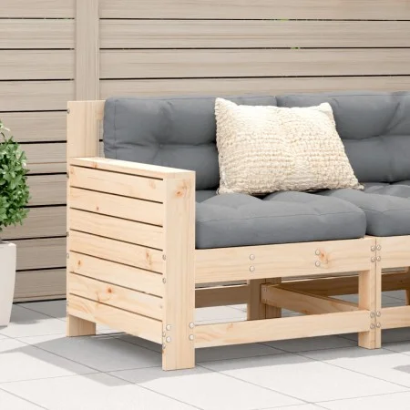 Garden sofa with armrests and cushion in solid pine wood by , Outdoor sofas - Ref: Foro24-844920, Price: 82,04 €, Discount: %