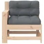 Garden sofa with armrests and cushion in solid pine wood by , Outdoor sofas - Ref: Foro24-844920, Price: 82,04 €, Discount: %