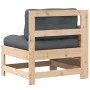 Garden sofa with armrests and cushion in solid pine wood by , Outdoor sofas - Ref: Foro24-844920, Price: 82,04 €, Discount: %