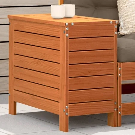 Gartenhocker aus Kiefernholz, braun gewachst, 62x31,5x52 cm. von , Modulare Sofas für den Außenbereich - Ref: Foro24-844890, ...