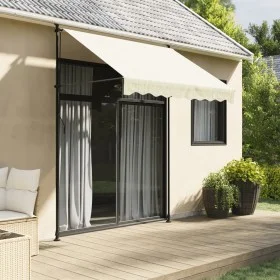 Cream fabric and steel retractable awning 200x150 cm by , Awnings - Ref: Foro24-368745, Price: 75,72 €, Discount: %