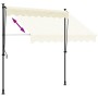 Toldo retráctil tela y acero crema 200x150 cm