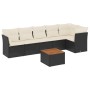 7-teiliges Garten-Essset und schwarze Kissen aus synthetischem Rattan von , Gartensets - Ref: Foro24-3255979, Preis: 412,74 €...