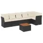 7-teiliges Garten-Essset und schwarze Kissen aus synthetischem Rattan von , Gartensets - Ref: Foro24-3255979, Preis: 407,77 €...