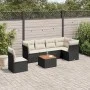Set de comedor de jardín 7 pzas y cojines ratán sintético negro de , Conjuntos de jardín - Ref: Foro24-3255993, Precio: 407,7...