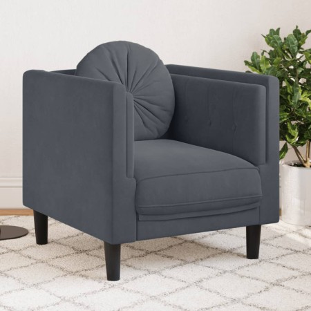 Armchair with dark gray velvet cushion by , Sofas - Ref: Foro24-372623, Price: 130,85 €, Discount: %