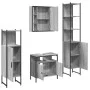 Sonoma gray plywood 4-piece bathroom cabinet set by , Bathroom furniture - Ref: Foro24-3214768, Price: 251,20 €, Discount: %